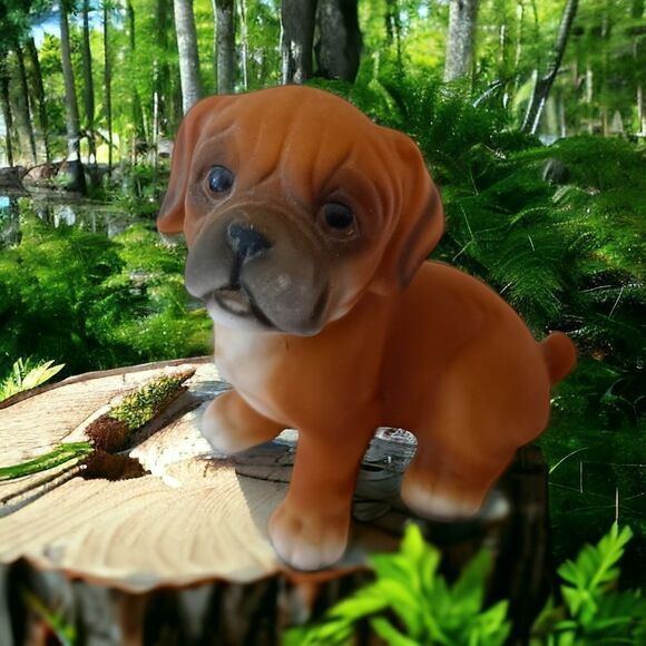 Vintage Boxer Dog Puppy Figure Harvey Knox Global Art Porcelain J21B83 1980s.  N - Picture 14 of 16